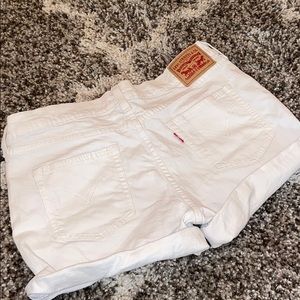 White Levi Jean Shorts